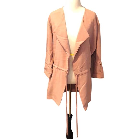 Pink Drawstring Jacket Waist Lightweight Pink - Picture 4 of 7